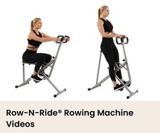 Máquina de remo hidráulica Sunny Health Fitness Row-N-Ride plateada plegable