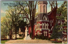 Vintage Linen Postcard Veterans' Memorial Geneva, NY 1940s