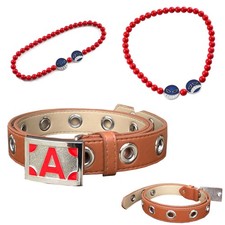 Anime Portgas D. Ace Cosplay Belts Necklace Props Bracelet Waistband Pendant Red