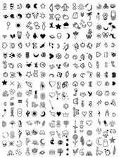 30 Sheets Cute Tiny Temporary Tattoos for Women Men Finger Hands, Fake Tattoo