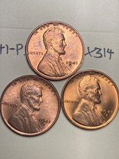 1941-pds Lincoln Wheat Cent 3 Coin Set X314