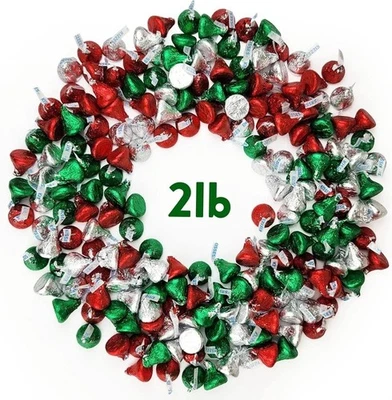 Hershey's Kisses Milk Chocolate Christmas Candy 2 LBS Bag FREE SHIPPING