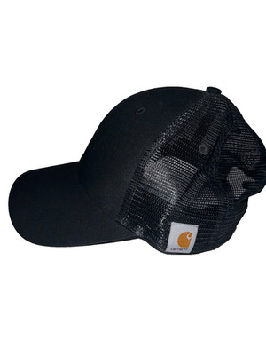 Carhartt Black Mesh Snapback Trucker Hat Cap Adjustable Workwear EUC