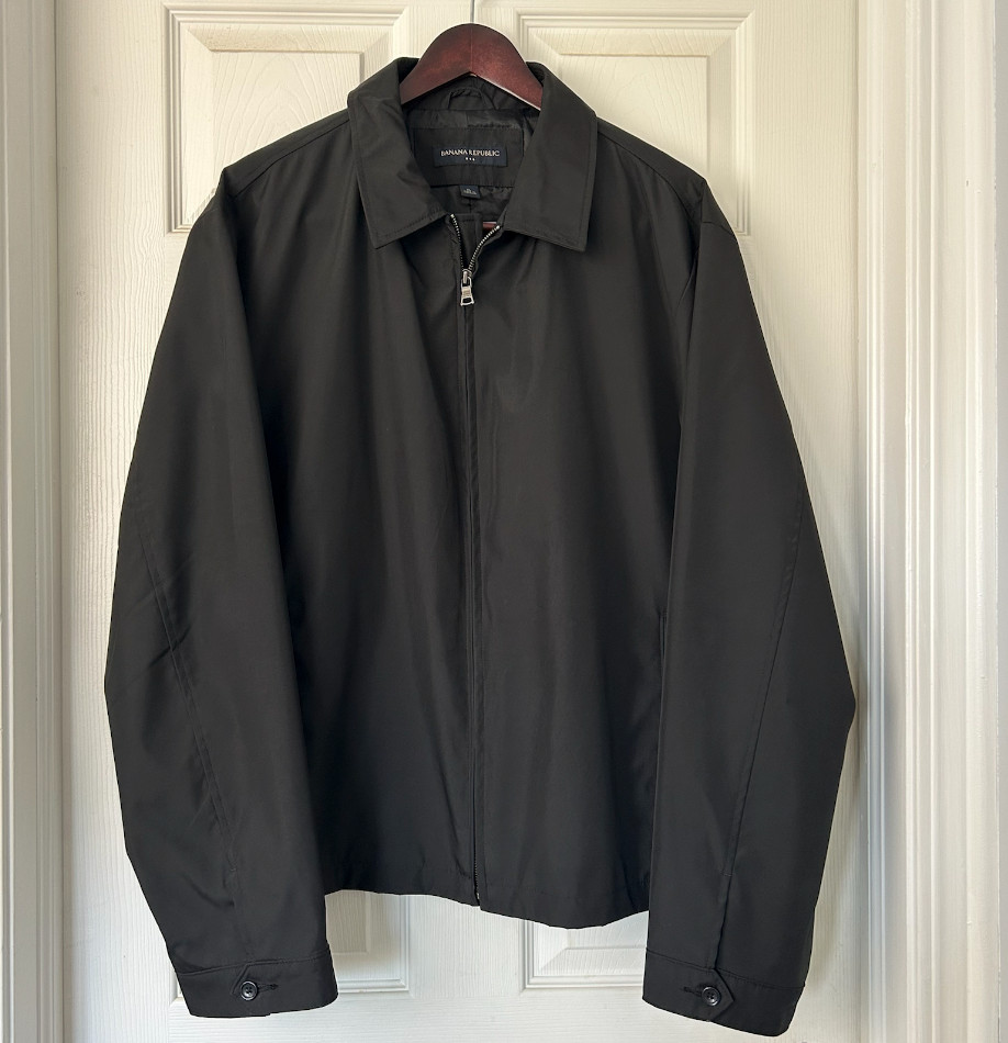 Banana Republic Men’s XL Black Zip-Up Jacket Lightweight Casual Coat