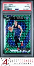 2024 PANINI MOSAIC GREEN PRIZM #271 DALTON KNECHT RC POP 1 PSA 10