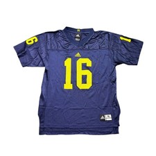 Vintage Adidas Michigan Wolverines Football Jersey Youth XL Navy Yellow #16