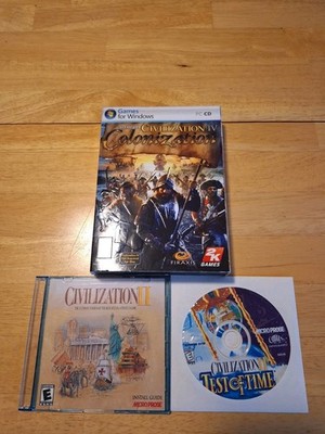 Civilization II, Civilization II T.O.T. and Civ.4 Colonization PC/CD-Rom Games