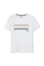 Image of BOSS White Cotton T-shirt for Kids/Juniors