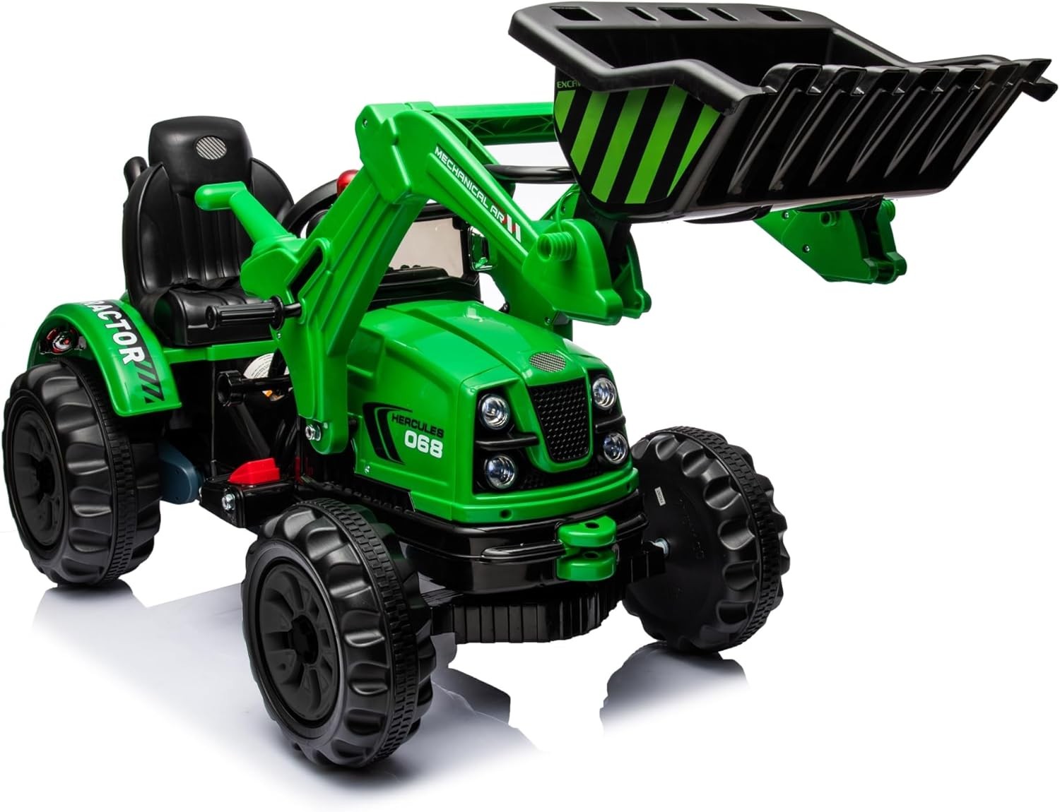 Kids Ride On Excavator 2 Speeds Battery Powered Vehicles Front Loader with Horn