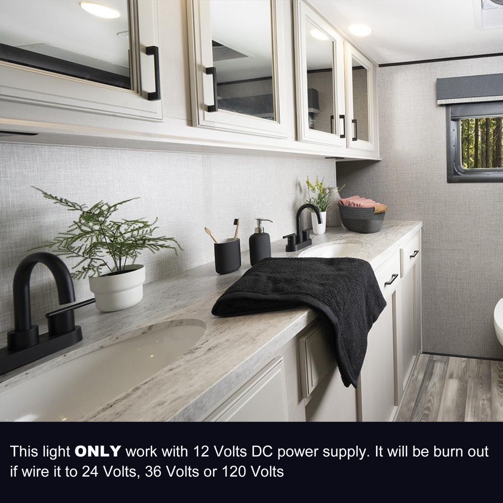 Facon 4.5" LED RV Puck Light  2Pack 12V Dome Light for RVs, Motorhomes, Campers