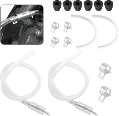 Universal Brake Bleeder Kit - 2 Sets with Hoses & Check Valves for Cars & Bikes