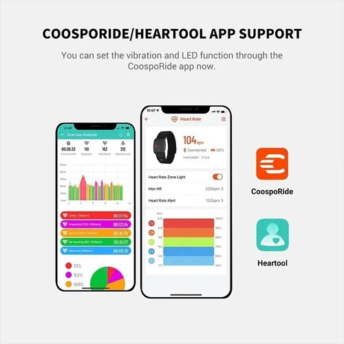 COOSPO HW9 Bracciale Cardiofrequenzimetro con Zone HR, Tracciamento Calorie Bluetooth - Foto 3 di 6