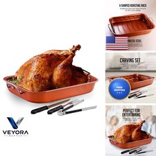 OVENTE 15 x 11.75" Stainless Steel Roasting Pan Copper CWR24619CO