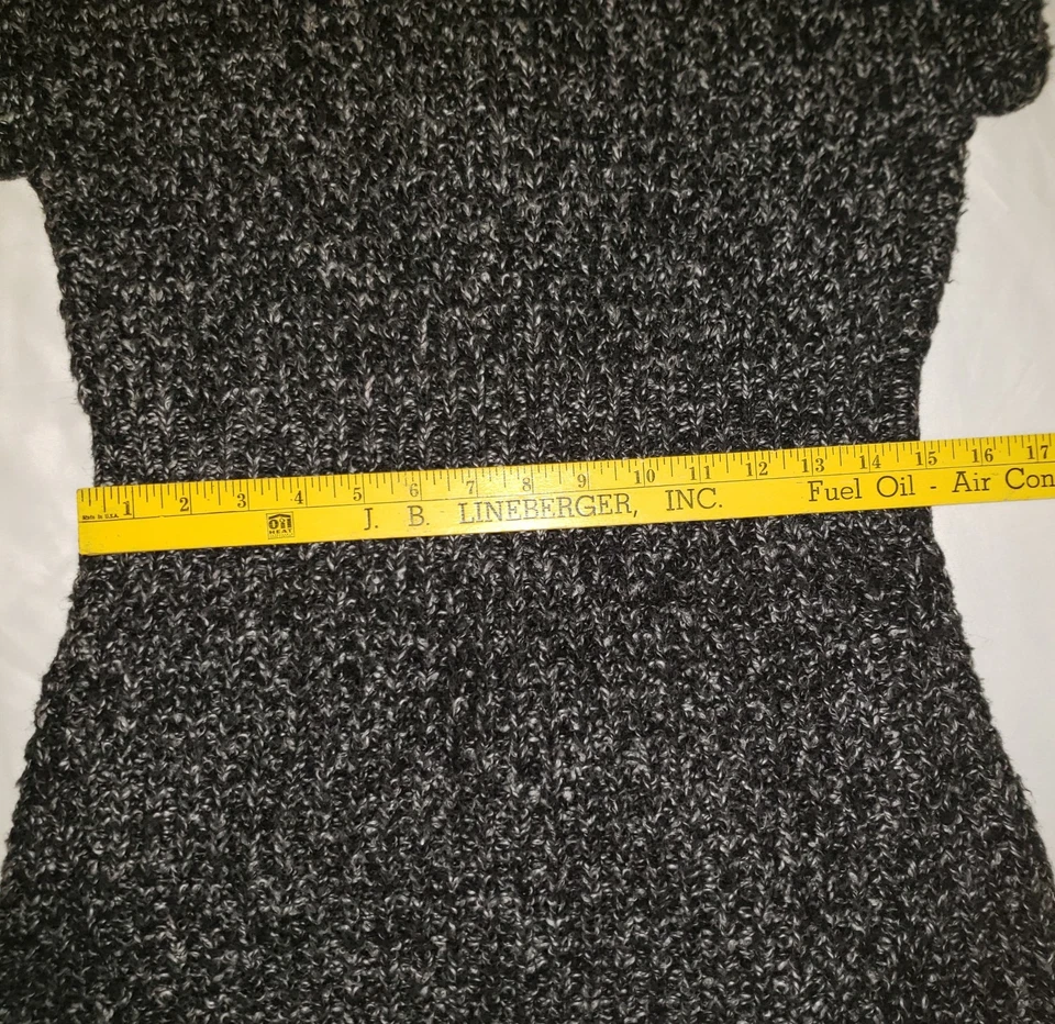 Kenneth Cole женщин M коренастый трикотажа кнопка спереди свитер жилет черный/белый - Изображение 4 из 4