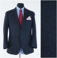 Mens Half Lined Blazer 40S US Size BENVENUTO Wool Sport Coat Dark Blue Jacket