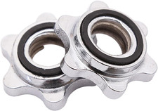 2pcs Standard Barbell Spin-Lock Collars Screw Clamps 0.91" Diameter Rubber St...