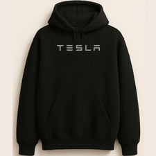 Tesla Minimal Wordmark Electric Vehicle Style Unisex Hoodie