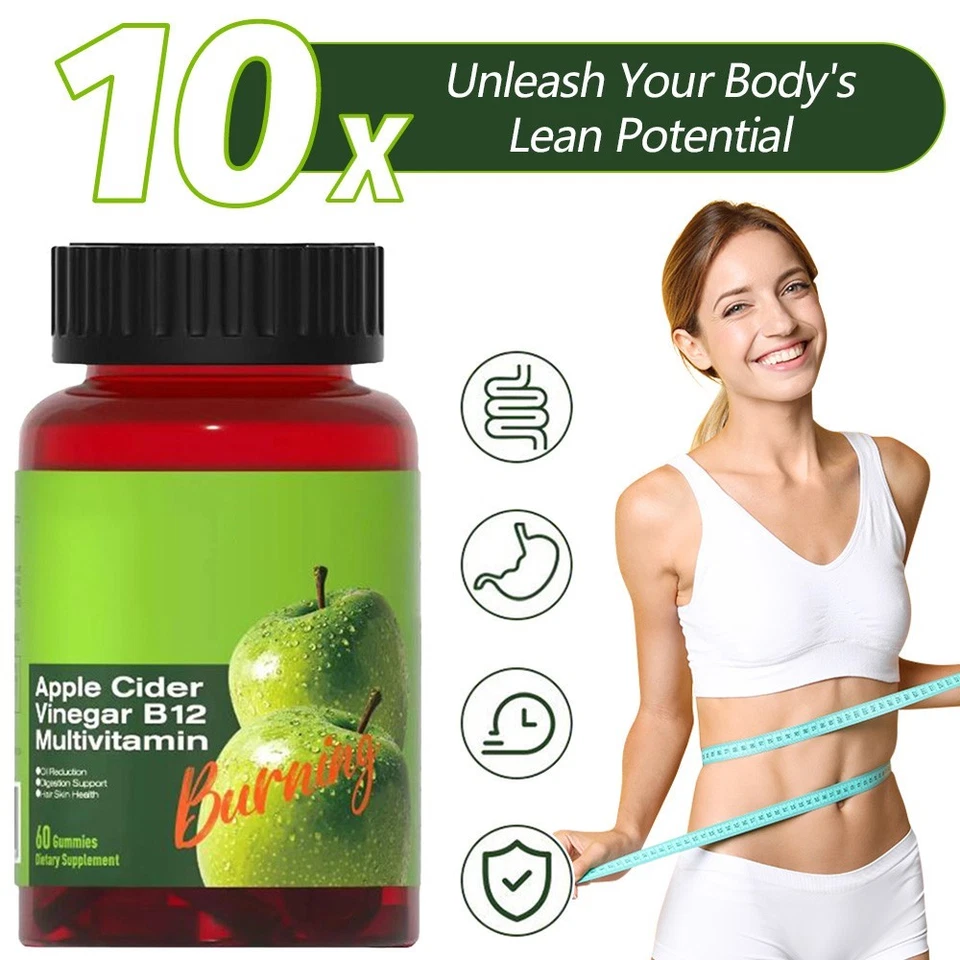 Vinagre de maçã B12 multivitamínico, gomas de vinagre de maçã AVC - Imagem 3 de 4