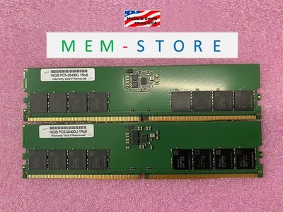 32GB 2x16GB DDR5-4800 UDIMM RAM Biostar H610MH D5 Motherboard Compatible Memory