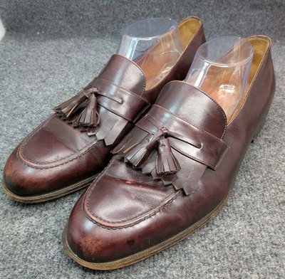 Salvador Ferragamo UH28239 Burgundy Men's Leather Loafers Size 12D Made In Italy