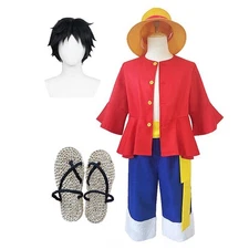 Adult Kids Cosplay Anime Monkey·D·Luffy Costume Hat Party Halloween Dress Up