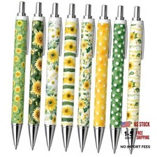 8PC Pens Bulk Gift Set Cute Sun Summers Floral Flowers Writing Pen Sunflower