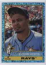 2025 Topps Heritage Chrome Light Blue Sparkle Refractor Edwin Uceta #390 1a7j