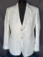 Armani Collezioni White Linen Blazer Suit Coat 40R Ivory