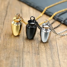 Stainless Steel Memorial Urn Pendant Necklace Cremation Jewelry for Ashes