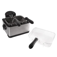 Deep Fryer - 4-Liter Electric Oil Fryer - 1 Large Basket and 2 Small for Dual...