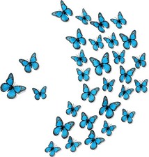 Monarch Butterfly Decoration 3 Size Fake Butterflies Realistic 48 Blue