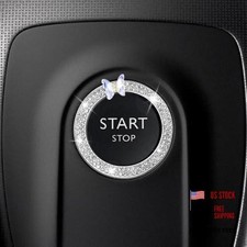 Car Butterfly Bling Ring Emblem, Crystal Rhinestone Auto Key Ignition White