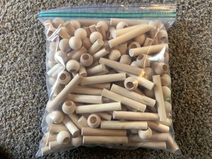 Wooden Tie Rack Pegs - Unfinished Hardwood - 2-3/8" Long - DIY Tie Hanger Pegs