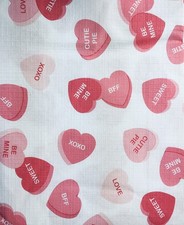 Valentine's Day Red Pink Love Heart Vinyl Flannel Back Tablecloth Various Size