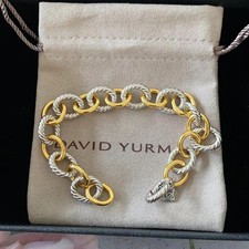 David Yurman 18k Yellow Gold And Sterling Silver Link Bracelet