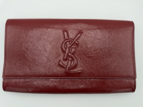 Large Yves Saint Laurent YSL Red Patent Belle Du Jour Clutch 203855 213317
