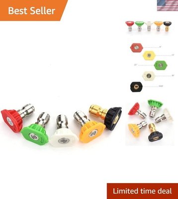 #ad Multi Degree Pressure Washer Nozzles – 5 Pack for Ultimate Cleaning Flexibility $11.33