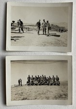 Vintage Lot Of 2 Snapshots Photographs Groups U S Military Soldiers WWII Era