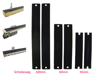 8x Fader dust cover, Schiebeweg 100/60/45mm selbstklebend, Schieberegler Schutz