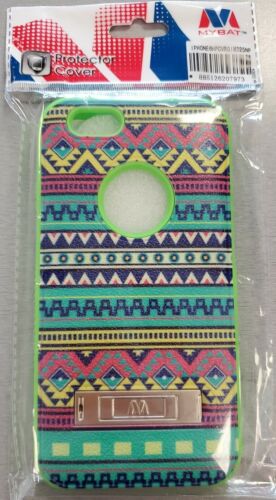 iPhone 6 Green Patterned Protective Case W/ Kickstand - #11D - Picture 1 of 2
