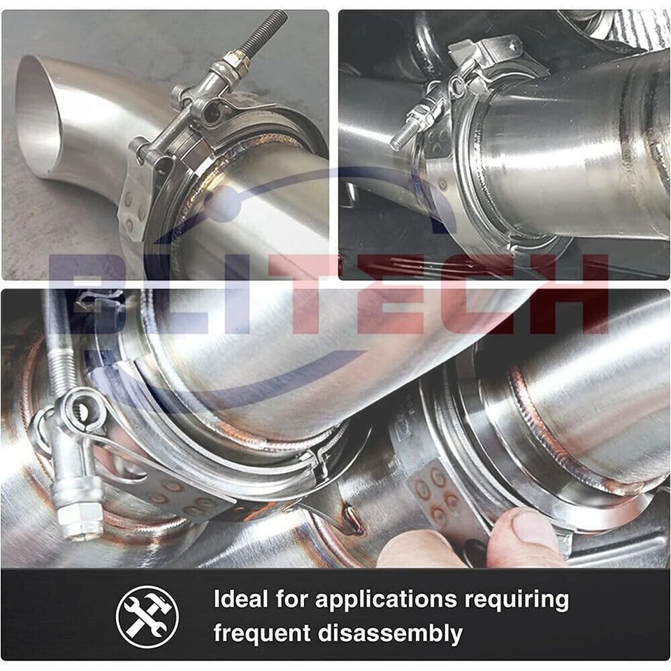 4 inch V Band Clamp with Male Female Flange Kit Stainless Steel