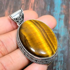 Tiger Eye Gemstone Handmade 925 Sterling Silver Jewelry Pendant Gifts For Love