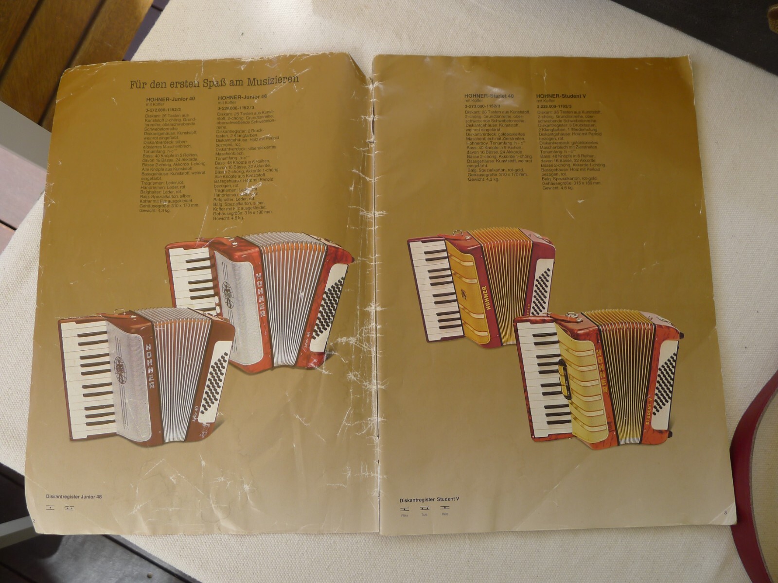 HOHNER Piano Accordion Student VM Red GERMANY + Hard Case + 1984 Catalogue eBay