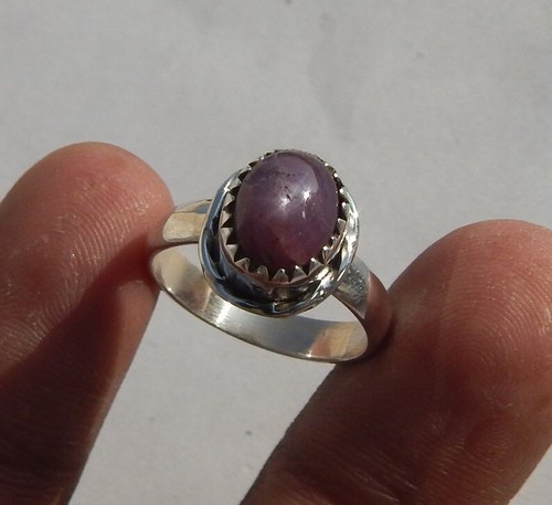 Bellissimo anello in argento sterling 925 con rubino stella Lindy fatto a mano per regalo - Foto 5 di 6