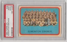 1963 Topps CFL Edmonton Eskimos Team Card #29 PSA 9(OC) Mint None Graded Higher