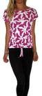 WOMENS LADIES SUMMER T SHIRT TEE TIE TOP BUTTERFLY PRINT UK SIZE 8 - 10  S