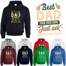 Personalised Best Dad Ever Mens Hoodie Fathers Day 2025 Unisex Gift Jumper Hoody
