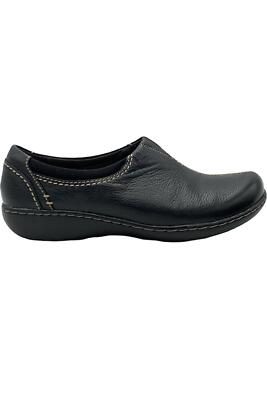 Clarks Collection Leather Slip On Shoes Ashland Joy Black