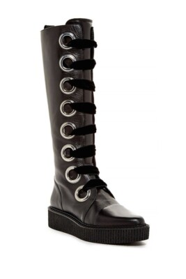Marc by Marc Jacobs Boots Size 8.5  Black Leather Sullivan Creeper Knee High