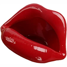 Vintage Cigar Ashtray Ceramic Tobacciana Art Decorative Lips Smoke Outdoor Patio